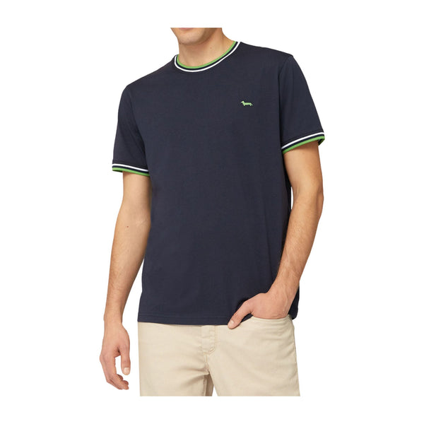 HARMONT & BLAINE T-shirt T-shirt Uomo con bordi rigati Blu verde P24-HARMONT & BLAINEIRL188021223-801-M - Francavilla Moda